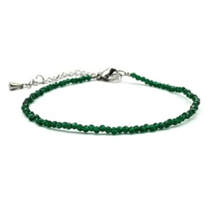 Браслет из граненых бусин мелких 2мм циркон цвет изумрудный, 17см (иск.) Браслет из граненых бусин мелких 2мм циркон цвет изумрудный, 17см (иск.)