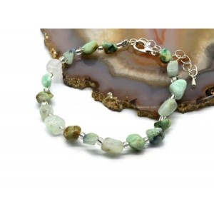 Браслет из амазонита галтовка 4*6мм, 17см