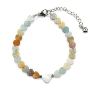 Браслет из амазонита сердце 6*6мм, 17см