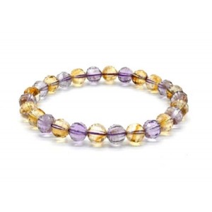Браслет из Аметиста и Цитрина шарик гр.7мм, 12г
