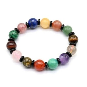 Цветной браслет из самоцветов шарик 12мм, 17см