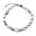 Браслет из аметиста светлого галтовка 6*8мм, 18см