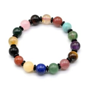 Цветной браслет из самоцветов шарик 10мм, 16см