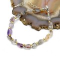 Браслет из аметиста какоксенита галтовка 6*9мм, 17см