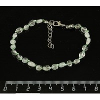 Браслет празиолит (овалы) и гематит (шарик 2мм огранка), на застежке