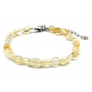 Браслет из цитрина галтовка 6*7мм, 17см