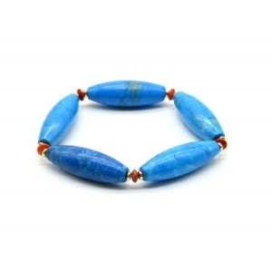 Браслет из бирюзы (имитация) рис 13*40мм, 18см Браслет из бирюзы (имитация) рис 13*40мм, 18см