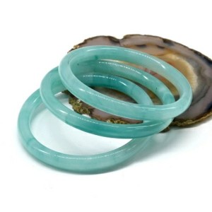 Браслет кольцо на руку из муранского стекла ширина 8мм цвет бирюзовый (иск.)