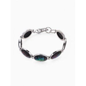 Браслет «гелиотис» овал, белый, цвет серебристый