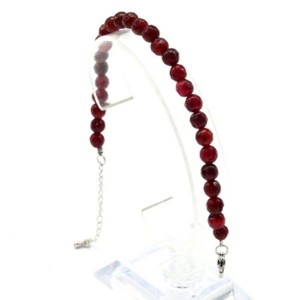 Браслет с шариками кальцита 6мм с замком, цвет гранат, 18см