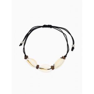 Браслет «перламутр» на нити, кокос, чёрный, цвет серебристый