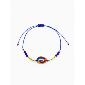 Браслет-оберег «Глазик» перламутр, цветной, цвет золотистый