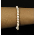 Браслет жемчуг белый 4-5мм, на застежке