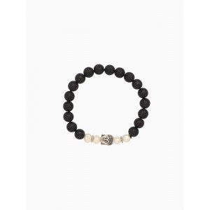 Браслет «Будда», длина 18 см, жемчуг, лава