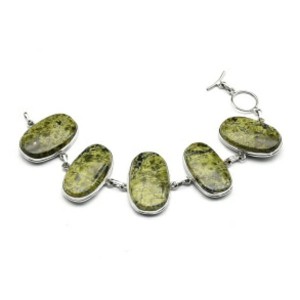 Браслет змеевик, 20,5 см