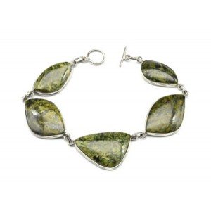 Браслет змеевик, 23 см.