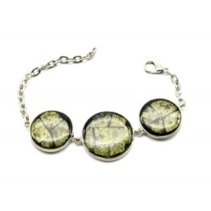 Браслет "Мозаика" из змеевика, 19,5 см.