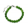 Браслет с шариками кальцита 8мм с замком, цвет нефрит, 19см