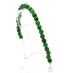 Браслет с шариками кальцита 6мм с замком, цв,цоизит, 18см