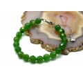 Браслет с шариками кальцита 8мм с замком, цвет нефрит
