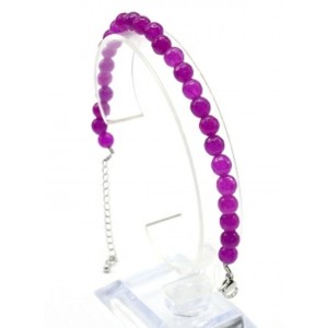 Браслет с шариками кальцита 6мм с замком, цвет пурпурный, 18см