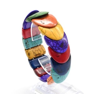 Браслет из кахолонга тонированного чешуя цвет ассорти, 26см (иск.)