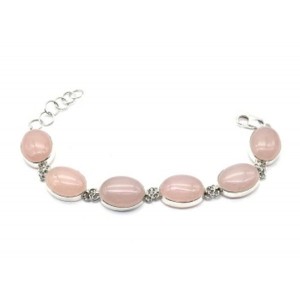 Браслет розовый кварц, 19см.