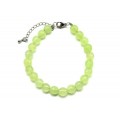 Браслет из кварца тонированного шарик гр.8мм цвет зеленый светлый, 19см