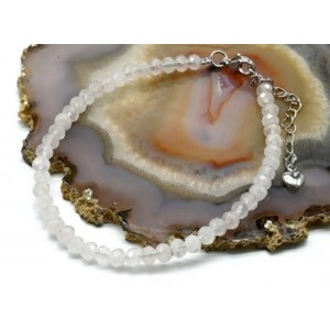 Браслет из розового кварца рондель гр.4*3мм, 18см