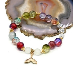 Браслет из сахарного кварца "Русалка" шарик 10мм, цвет ассорти (иск.) Браслет из сахарного кварца "Русалка" шарик 10мм, цвет ассорти (иск.)