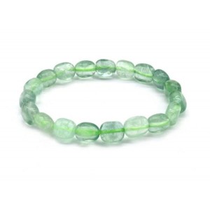 Браслет из кварца тонированного прямоугольник 7*10мм, цвет зеленый