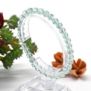 Браслет из кварца тонированного шарик 6мм цвет мятный, 16см (иск.)