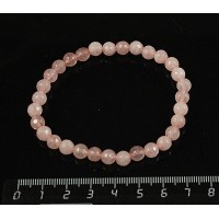 Браслет кварц розовый, шарик 6мм огранка на резинке
