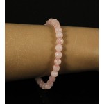 Браслет кварц розовый, шарик 6мм огранка на резинке