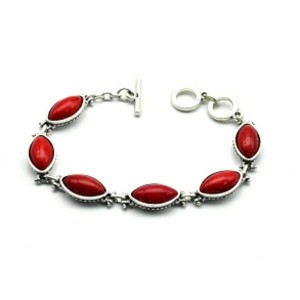 Браслет на металлической основе с кораллом (имитация), рис, 20-22см Браслет на металлической основе с кораллом (имитация), рис, 20-22см