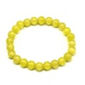 Браслет из кошачьего глаза (синт.) шарик 8мм цвет лимонный, 15см (иск.)