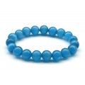 Браслет из кошачьего глаза (синт.) шарик 8мм цвет лазурный, 15см (иск.)