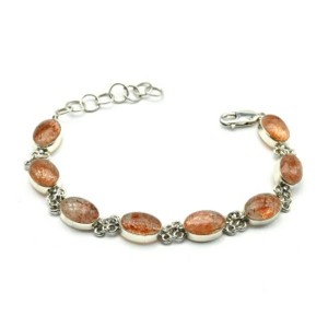 Браслет солнечный камень (гелиолит), 17,5см. Браслет солнечный камень (гелиолит), 17,5см.