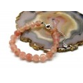 Браслет с шариками кальцита 8мм с замком, цвет солнечный камень
