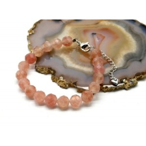 Браслет с шариками кальцита 8мм с замком, цвет солнечный камень Браслет с шариками кальцита 8мм с замком, цвет солнечный камень