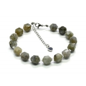 Браслет из лабрадорита граненые 8*10мм, 20см
