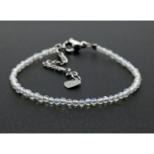 Браслет из лунного камня (имитация) шарик гр.2мм, 17см