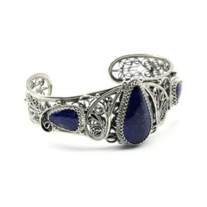 Браслет лазурит "Индиго", 17,5см