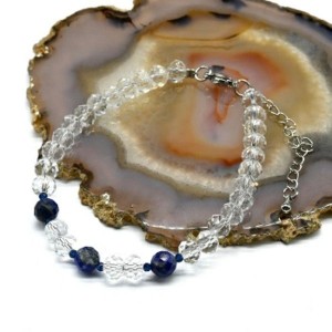 Браслет из циркона с лазуритом рондель гр.6*5мм, 18см