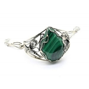 Браслет малахит "Капля", 18см.