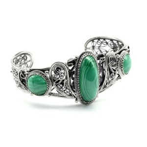 Браслет малахит, 18,5 см.