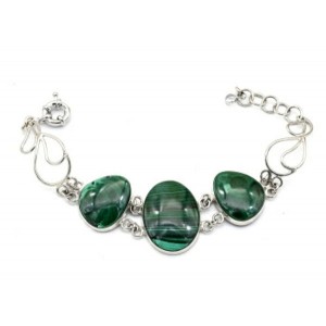 Браслет малахит, 17,5см.