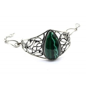 Браслет малахит "Капля", 18см.