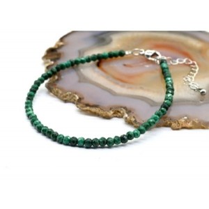 Браслет из малахита шарик гр.3мм, 19см