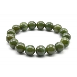 Браслет из Нефрита шарик 12мм, 45г, 18см